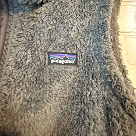 Patagonia Charcoal Gray Fleece Vest Zip-Up High Collar - Picture 3 of 5